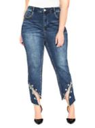 Addition Elle Love And Legend Plus Angled Ring Slim Cropped Jeans