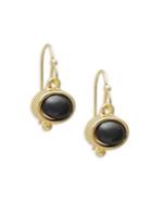 Shade Goldtone And Hematite Oval Drop Earrings