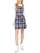 Miss Selfridge Checkered Tie-waist A-line Pinafore Dress
