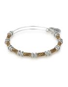 Alex And Ani Quill Two-tone Beaded Bangle