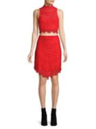 Free People Two-piece Sabina Lace Cropped Top And Skirt
