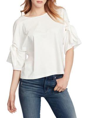 Ella Moss Erica Bell-sleeve Cotton Blouse