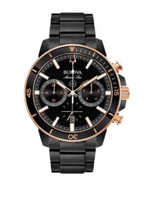 Bulova Marine Star Chronograph Black Bracelet Watch