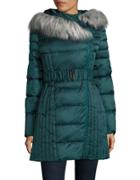 Betsey Johnson Faux Fur-trimmed Hooded Puffer Jacket
