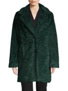 T Tahari Long-sleeves Faux-fur Coat