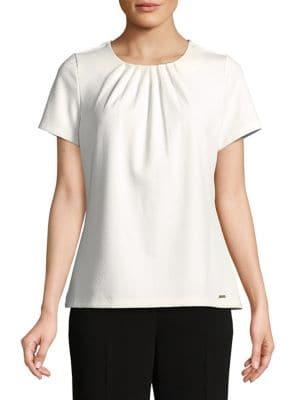Calvin Klein Pleated Short Sleeve Top