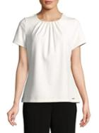 Calvin Klein Pleated Short Sleeve Top