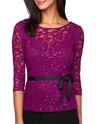 Alex Evenings Sequined Lace Top