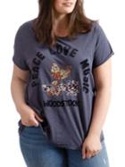 Lucky Brand Plus Embroidered Woodstock Tee