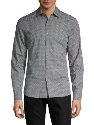 Black Brown Slim-fit Check Poplin Shirt