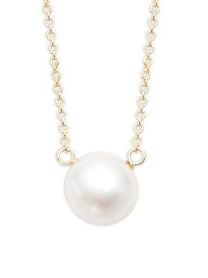 Dogeared Pearls Of Strength Goldplated 6mm White Pearl Pendant Necklace