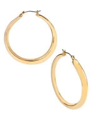 Robert Lee Morris Gold Plated Sculptural Hoop Earrings