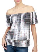 Lucky Brand Striped Off-the-shoulder Top