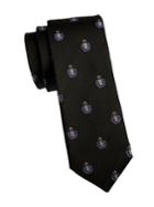 Black Brown Crest Silk Tie