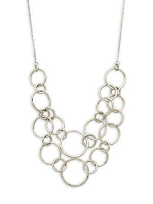 Design Lab Silvertone Interlocked Link Cluster Necklace