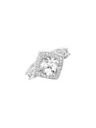 Lord & Taylor Rhodium-plated Sterling Silver And Cubic Zirconia Cushion-cut Halo Engagement Ring