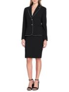 Tahari Arthur S. Levine Metallic-trimmed Jacket And Skirt Suit