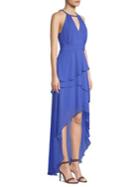 Laundry By Shelli Segal Chiffon Asymmetrical Tiered Gown