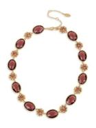 Miriam Haskell Stone & Flower Collar Necklace