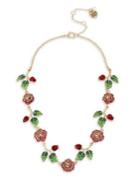 Betsey Johnson Enchanted Rose And Crystal Stone Collar Necklace