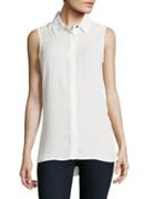 Ivanka Trump Pleated Button-front Top
