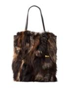 Michael Kors Collection Fox Fur And Leather Tote