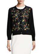 Karl Lagerfeld Paris Embroidered Lace Cardigan