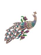 Anne Klein Embellished Peacock Brooch