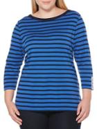 Rafaella Plus Yarn-dyed Getaway Cotton Top