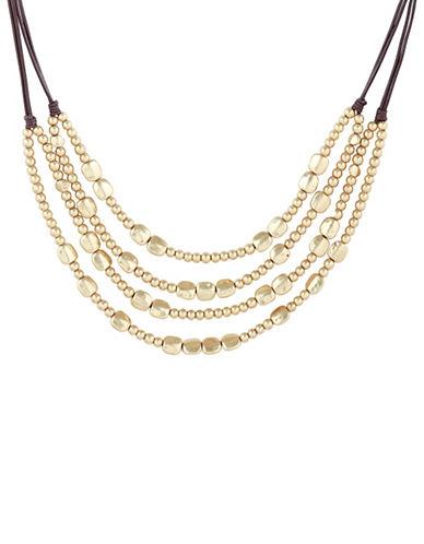 Lucky Brand Key Item Goldtone Beaded Collar Necklace