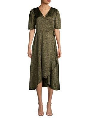 B Collection By Bobeau Lumi Ditsy Leopard-print Wrap Dress