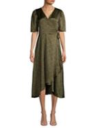 B Collection By Bobeau Lumi Ditsy Leopard-print Wrap Dress