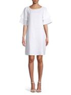 Lord & Taylor Tiered-sleeve Linen Shift Dress