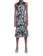 Tracy Reese Mixed-media Floral-print Dress