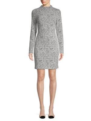 Donna Karan Printed Raglan-sleeve Mini Sheath Dress