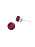 Lord & Taylor 925 Sterling Silver & Ruby Swarovski Crystal Solitaire Stud Earrings