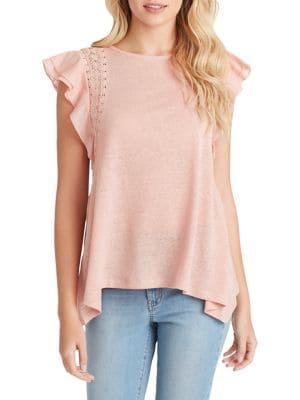 Jessica Simpson Moya Lace Trim Top