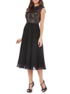 Carmen Marc Valvo Infusion Pleated Fit-and-flare Cocktail Dress