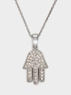 Effy Diamond & 14k White Gold Hamsa Pendant Necklace