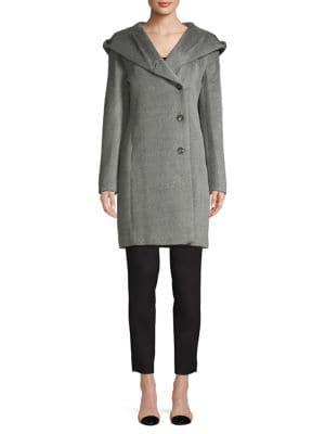 Cole Haan Signature Hooded Wool-blend Coat