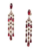 Anne Klein Crystal Chandelier Clip-on Drop Earrings