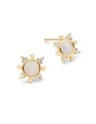 Tai Crystal Accented Cabochon Postback Earrings