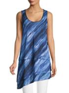 Donna Karan Asymmetric Mixed Media Top