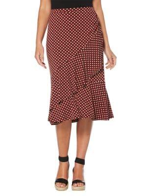 Rafaella Geometric-print Tiered Knee-length Skirt