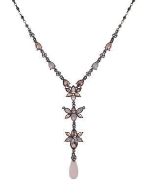 Jenny Packham Multi-colored Crystal And Hematite Y-necklace