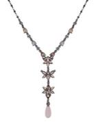 Jenny Packham Multi-colored Crystal And Hematite Y-necklace