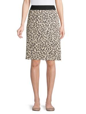 Jones New York Knit Cheetah-print Skirt