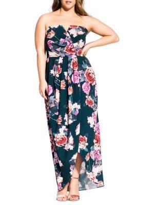 City Chic Plus Bursting Floral Maxi Dress