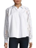 Dkny Collared Lace Button Shirt