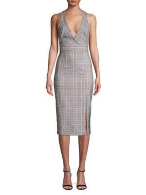 Miss Selfridge Checked Midi Pinafore Dress